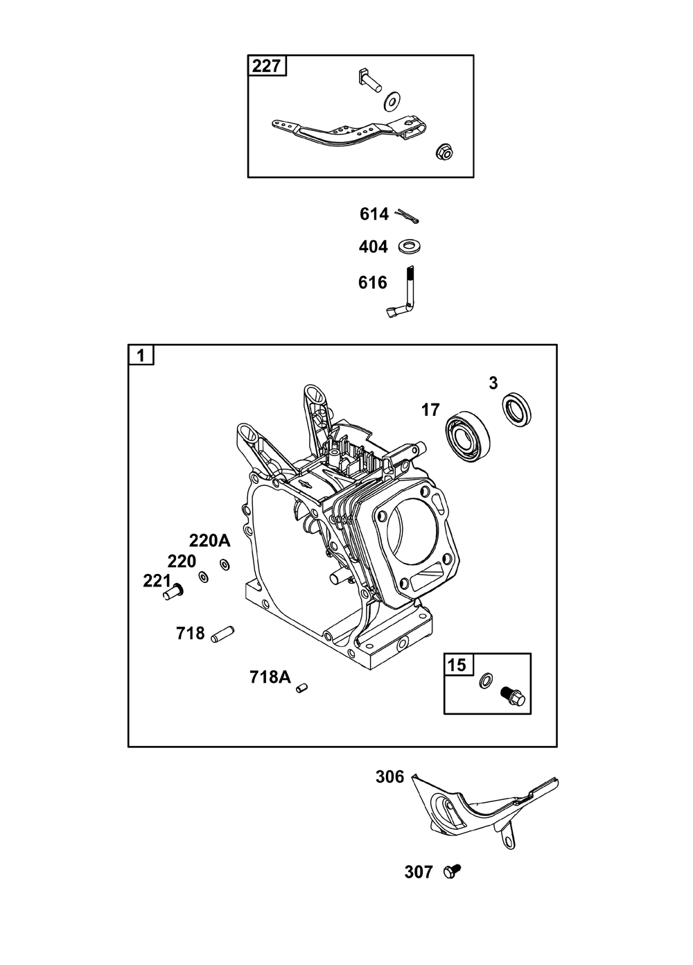 Cylinder Group Diagram and Parts List for 10R232-0001-H5 100000 - 19Z999 Briggs and Stratton Engine